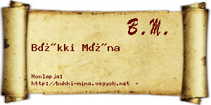 Bükki Mína névjegykártya